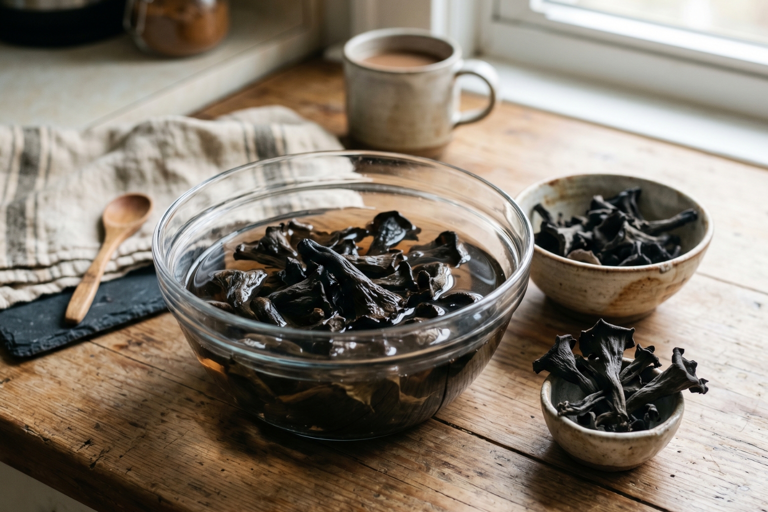 Combien de temps pour réhydrater des trompettes de la mort