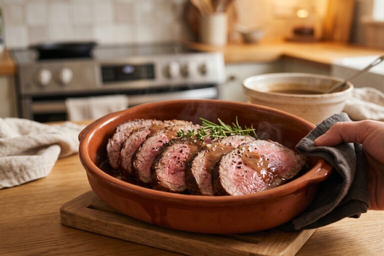 comment réchauffer un roti de boeuf
